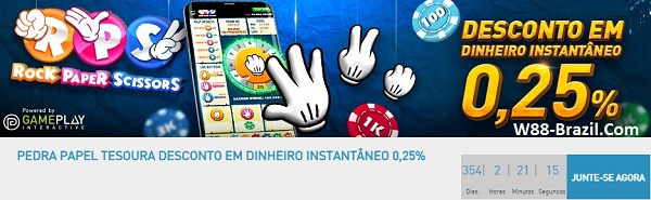 PEDRA PAPEL TESOURA DESCONTO EM DINHEIRO INSTANTÂNEO 0,25%
